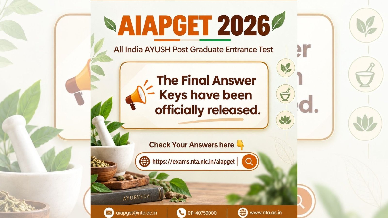 AIAPGET 2026 Final Answer Key Released: Check Answers at NTA Official Portal
