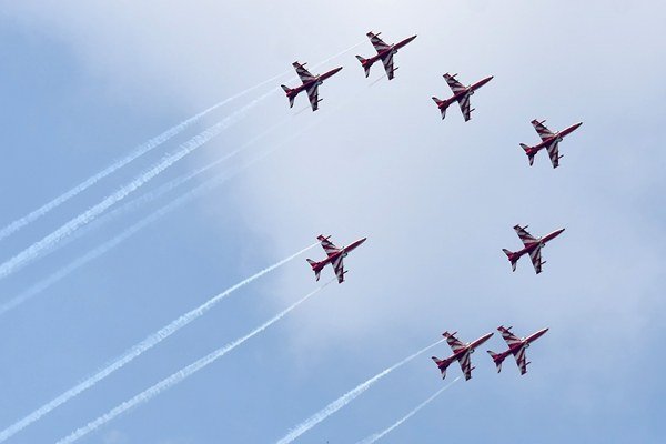 Suryakiran Aerobatic Team Dazzles Meerut Skies