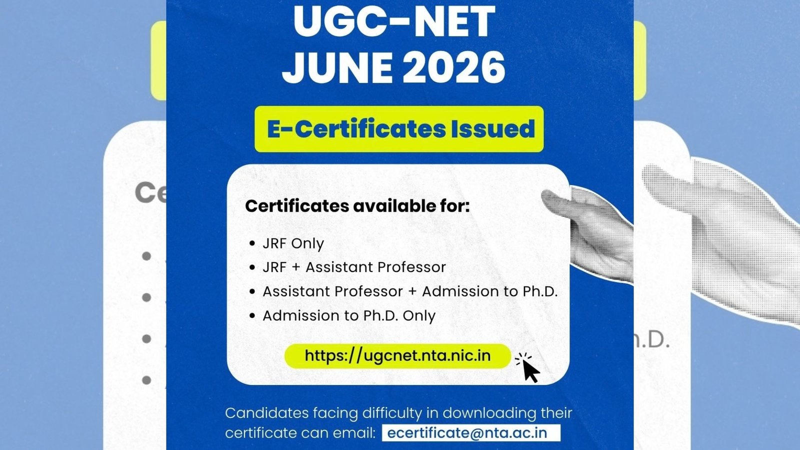 UGC NET June 2026 E-Certificate Released: Check JRF, Assistant Professor and PhD Admission Certificates