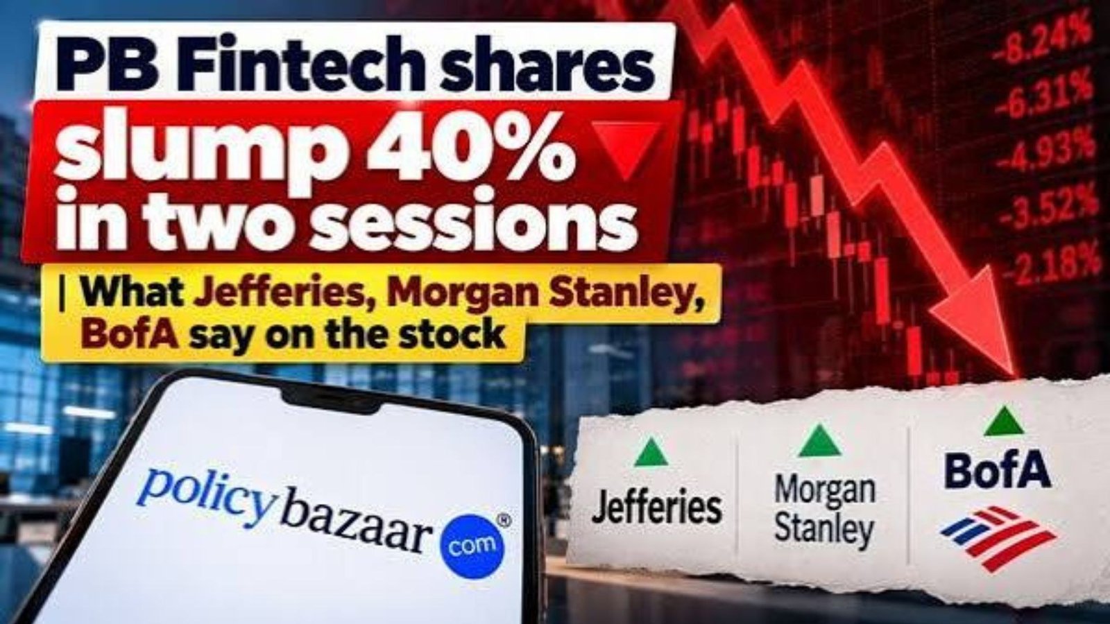 PB Fintech Shares Fall 48% in Six Sessions, Near IPO Price
