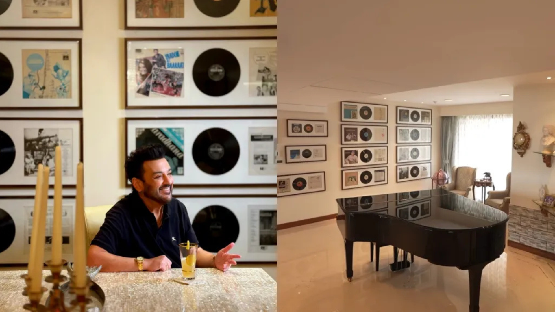 Adnan Sami’s Mumbai penthouse combines luxury interiors with his collection of vintage records, awards and music memorabilia.