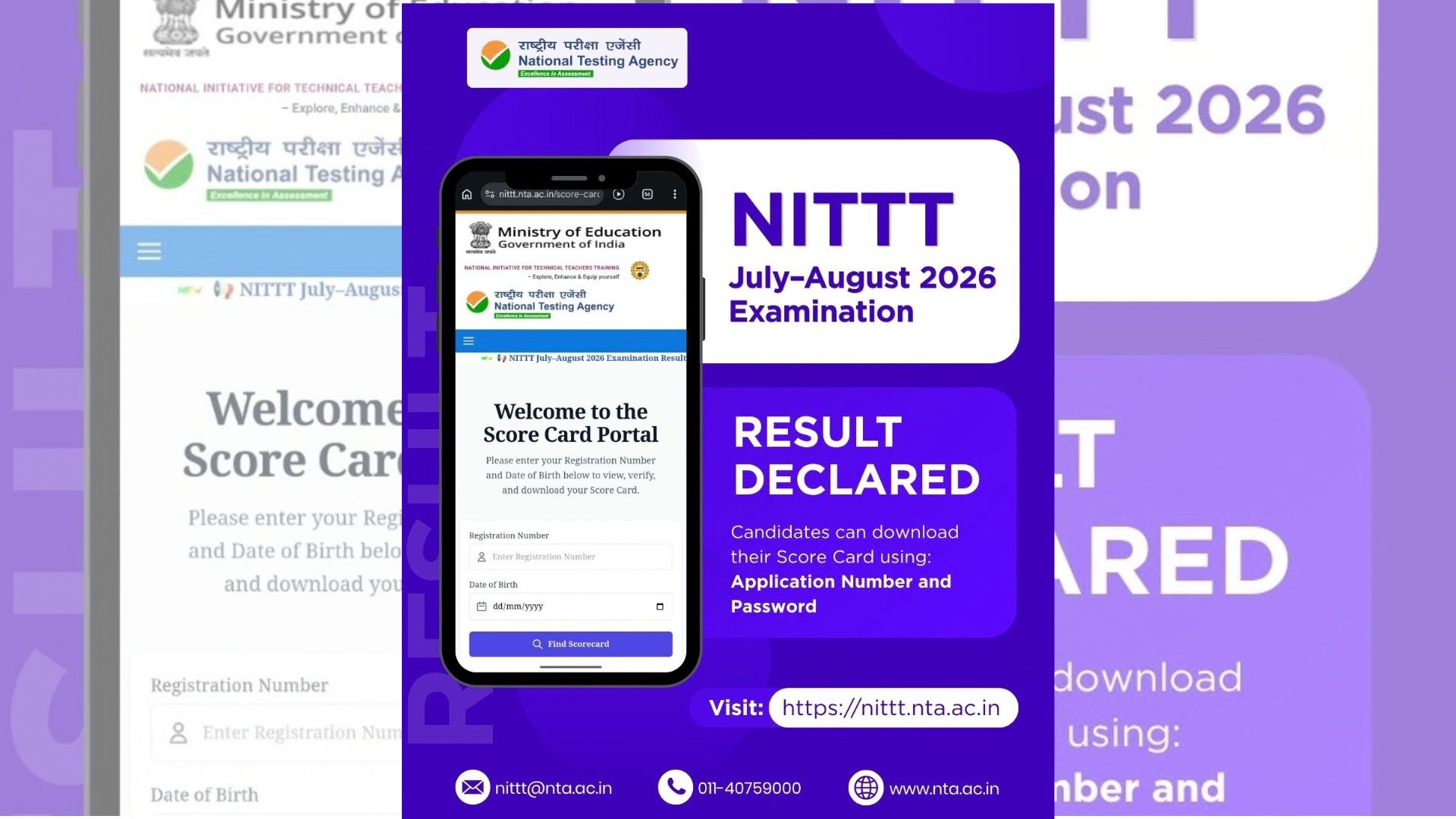 NITTT July-August 2026 results have been declared and score cards are available online.
