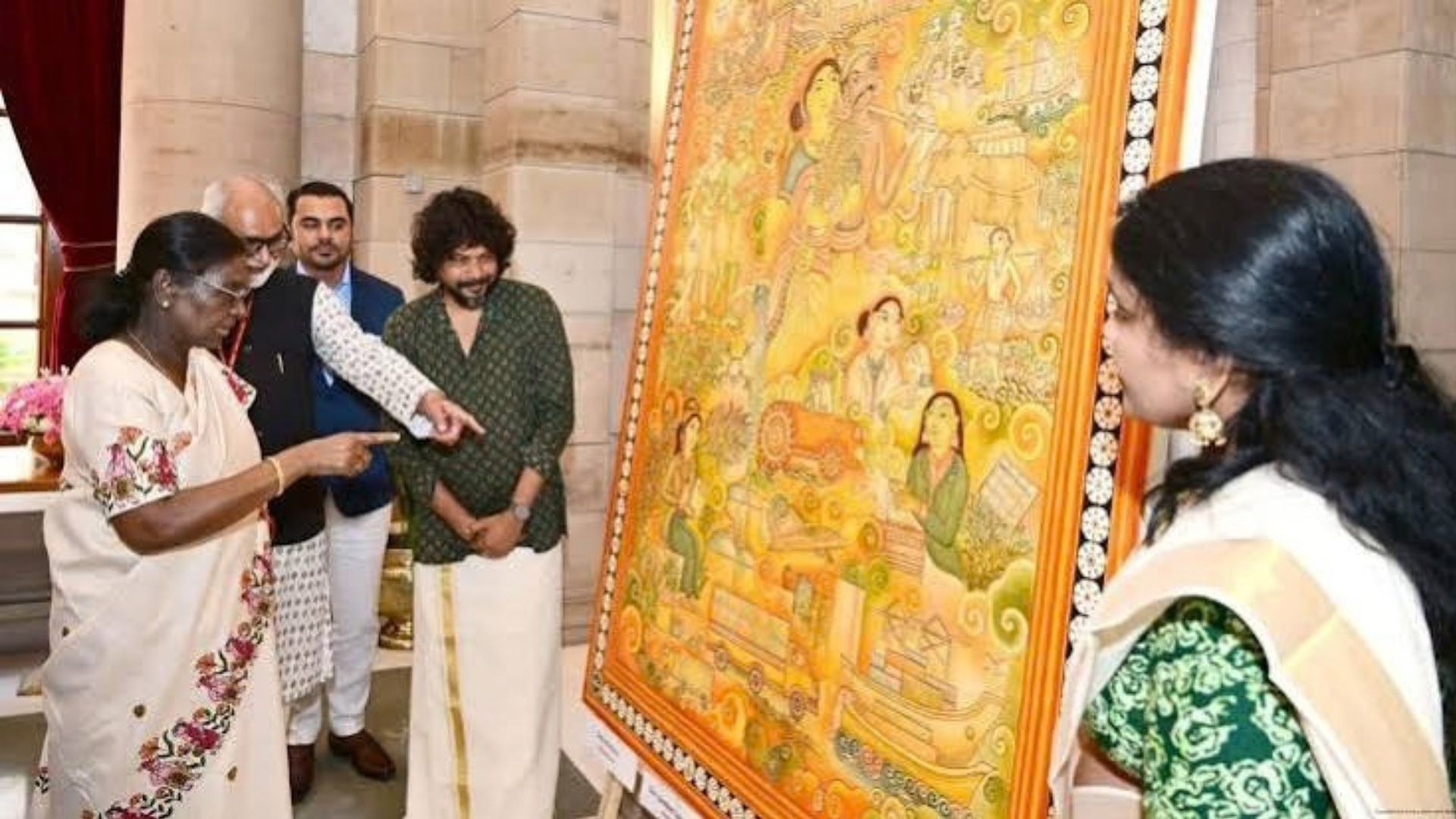 Basanth Peringode’s Kerala-inspired artwork selected for permanent display at the Rashtrapati Bhavan presidential museum.
