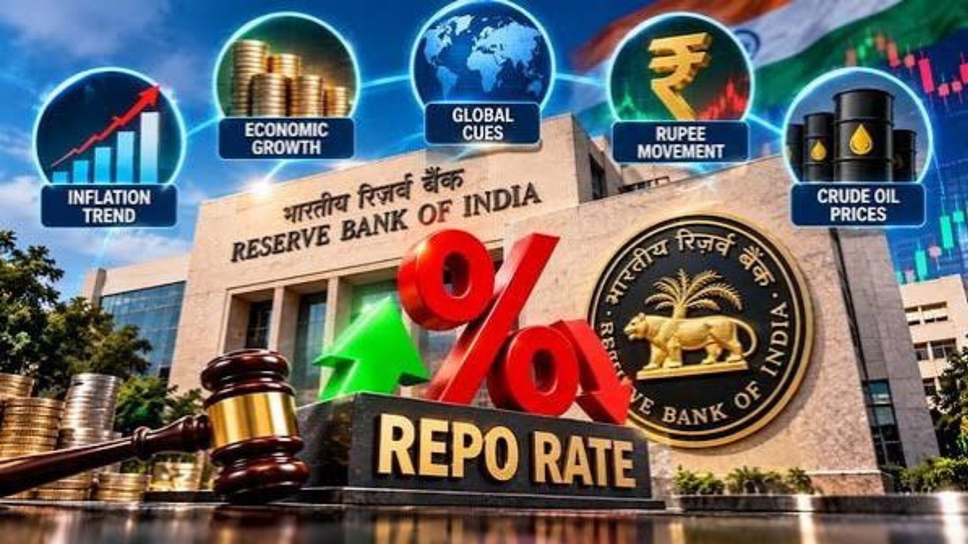 The RBI has raised the repo rate to 5.50% amid persistent inflation risks.