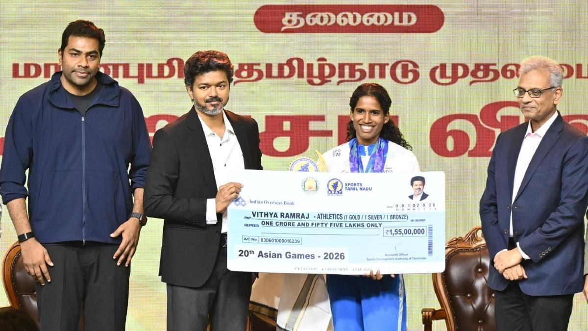 C. Joseph Vijay felicitated the State’s Asian Games medallists