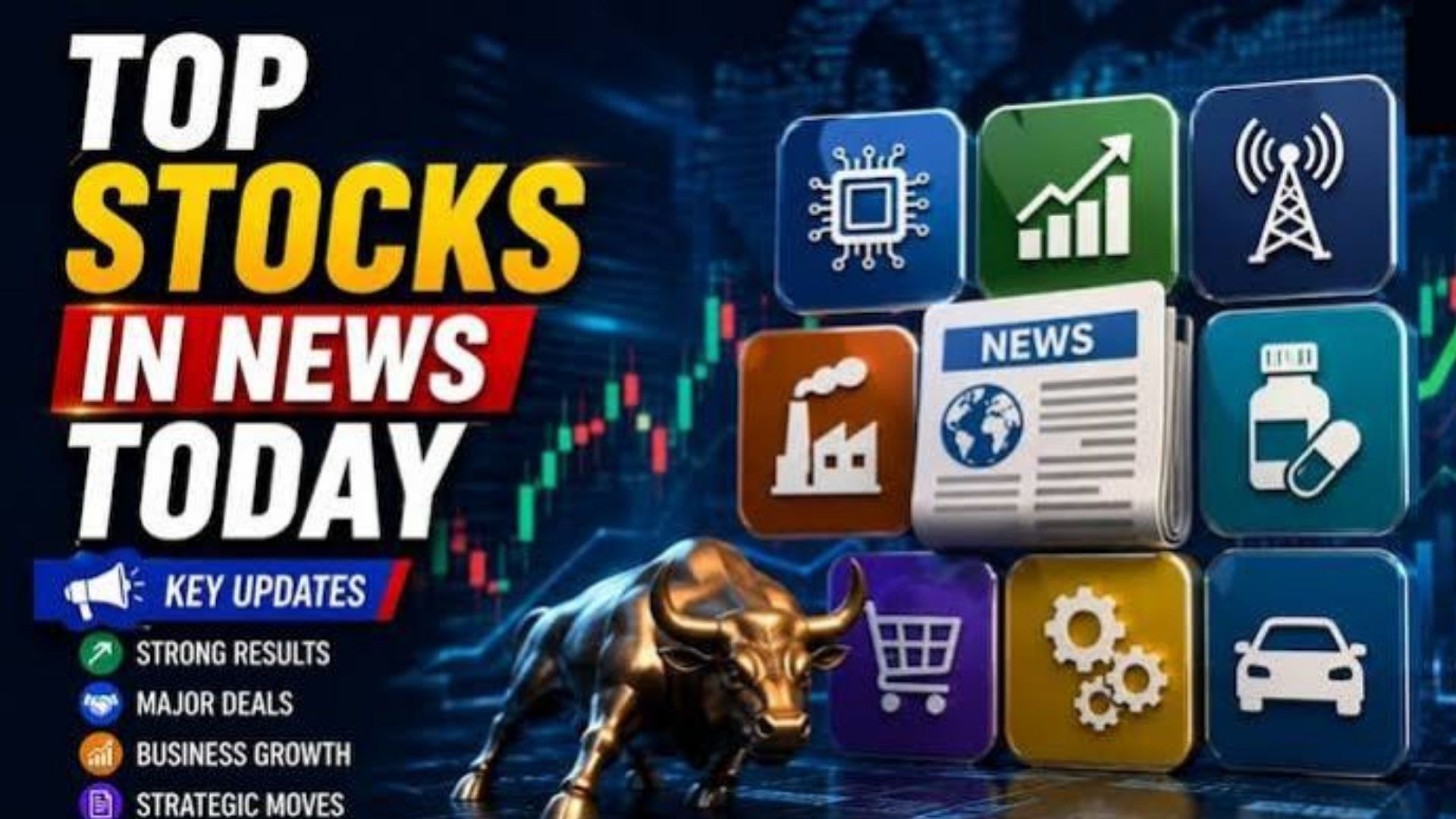 Investors track major Indian companies as quarterly earnings, block deals and business updates influence market sentiment.