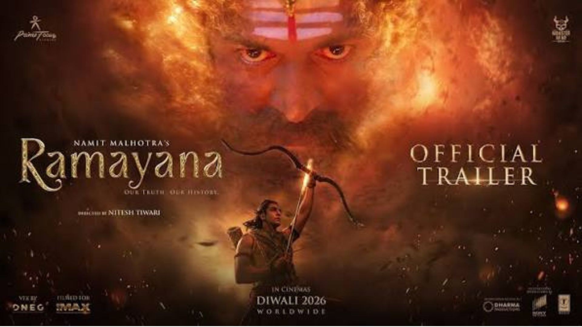The makers of Ramayana Part 1 announced a worldwide theatrical release for November 5, 2026, with advance bookings opening on Dussehra.