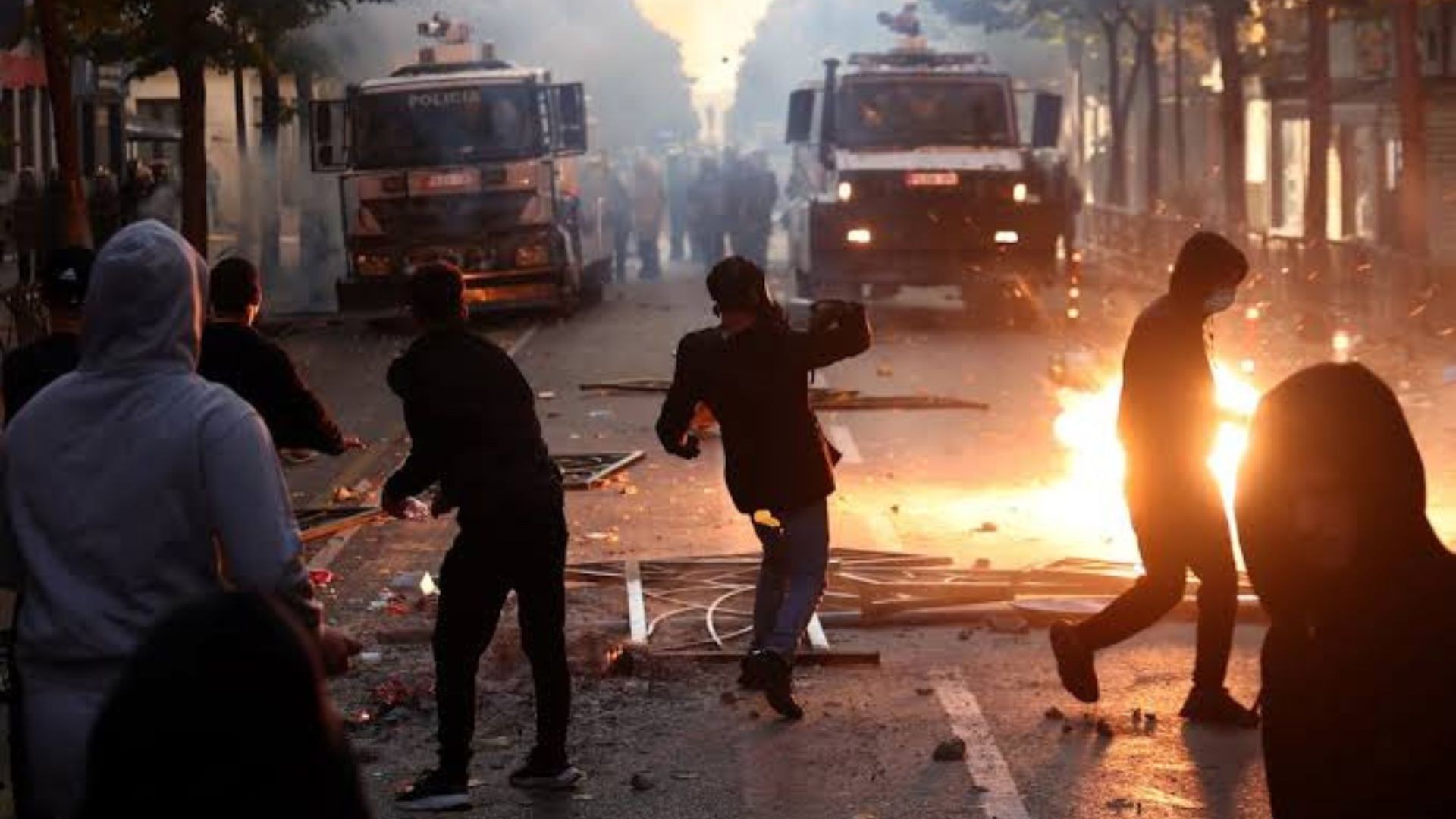 Albanian students protest in Tirana over higher education costs, financial support and employment prospects as clashes with police turn violent.