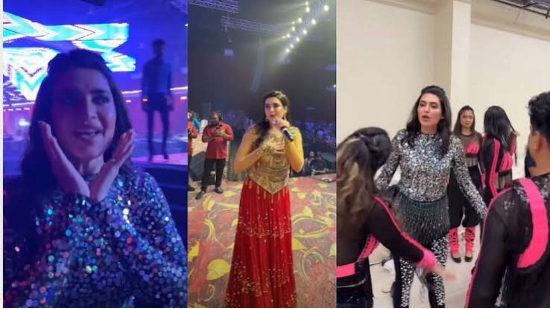 Karishma Tanna returns to the stage with a Garba performance in Hyderabad after welcoming her baby boy in July 2026.