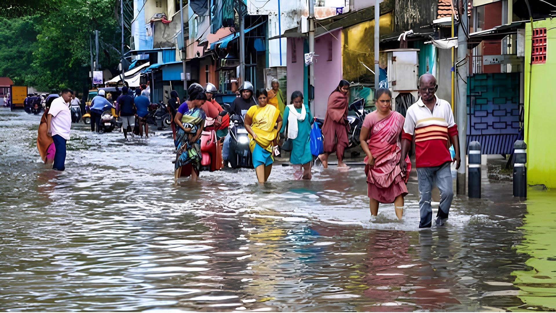 Heavy overnight rain led to school holidays in Chennai and four other Tamil Nadu districts.