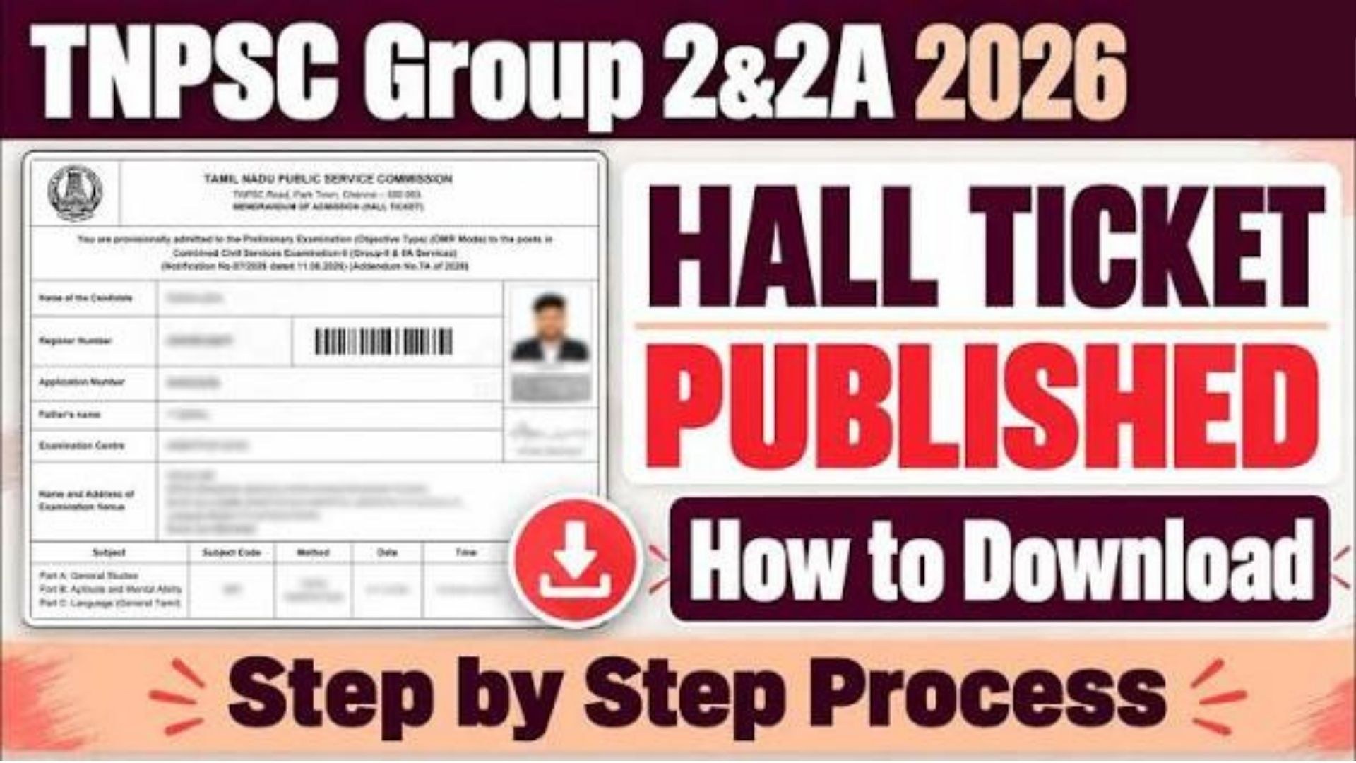 Candidates appearing for the TNPSC Group 2 and Group 2A preliminary examination should check their hall ticket and official exam instructions