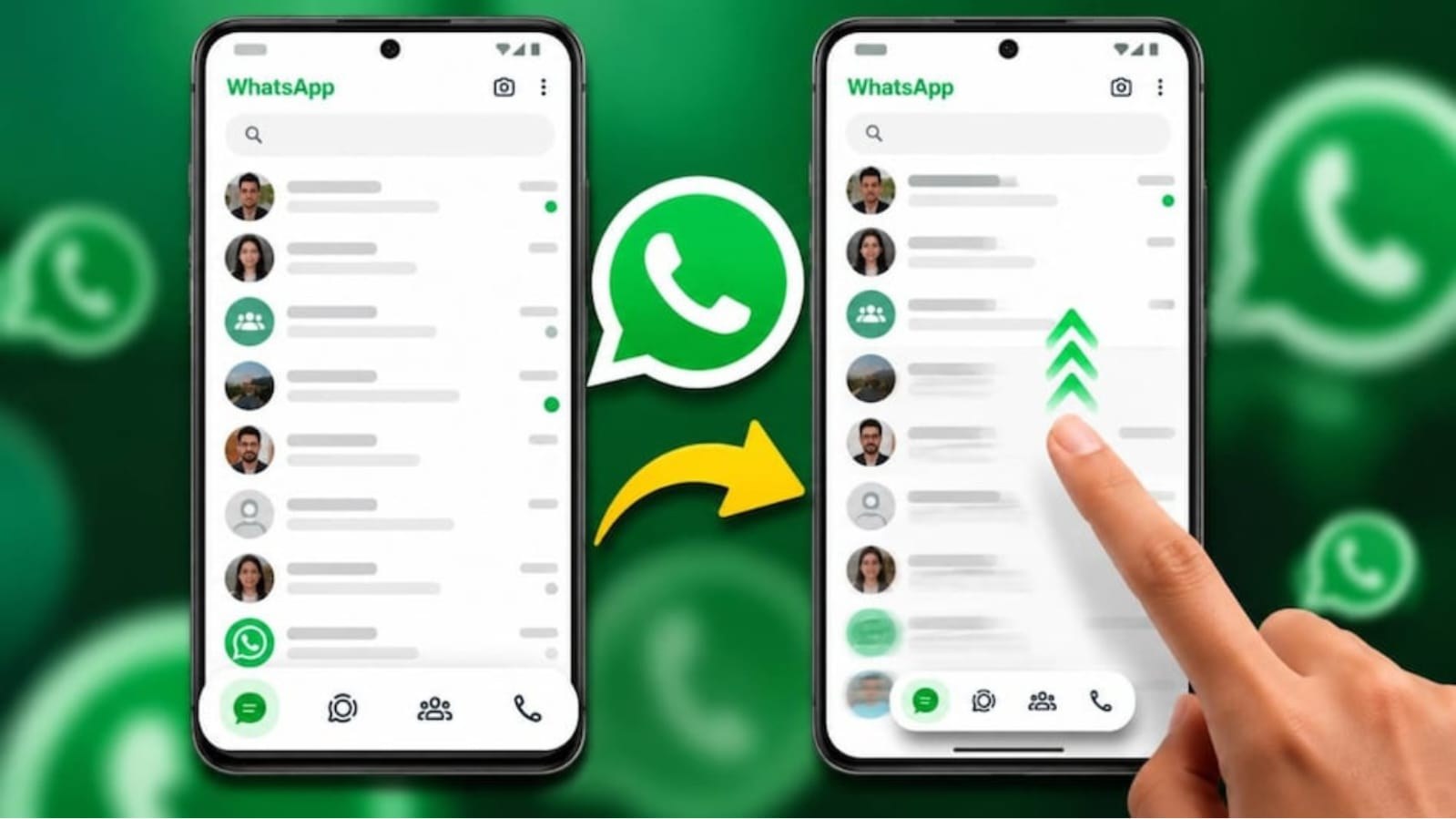 स्क्रॉल करते ही छोटा होगा WhatsApp का नेविगेशन बार।