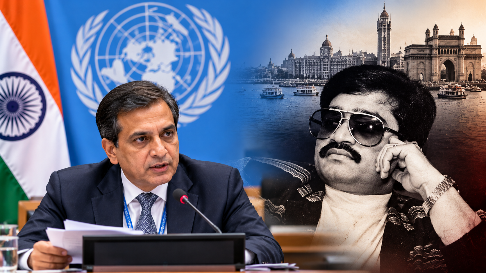 “India rejects UN report” and “Dawood Ibrahim D-Company”