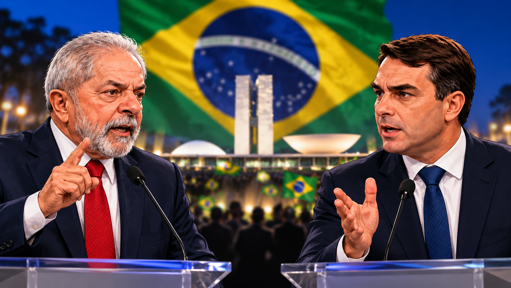 Lula da Silva and Flávio Bolsonaro face off ahead of Brazil’s presidential election.