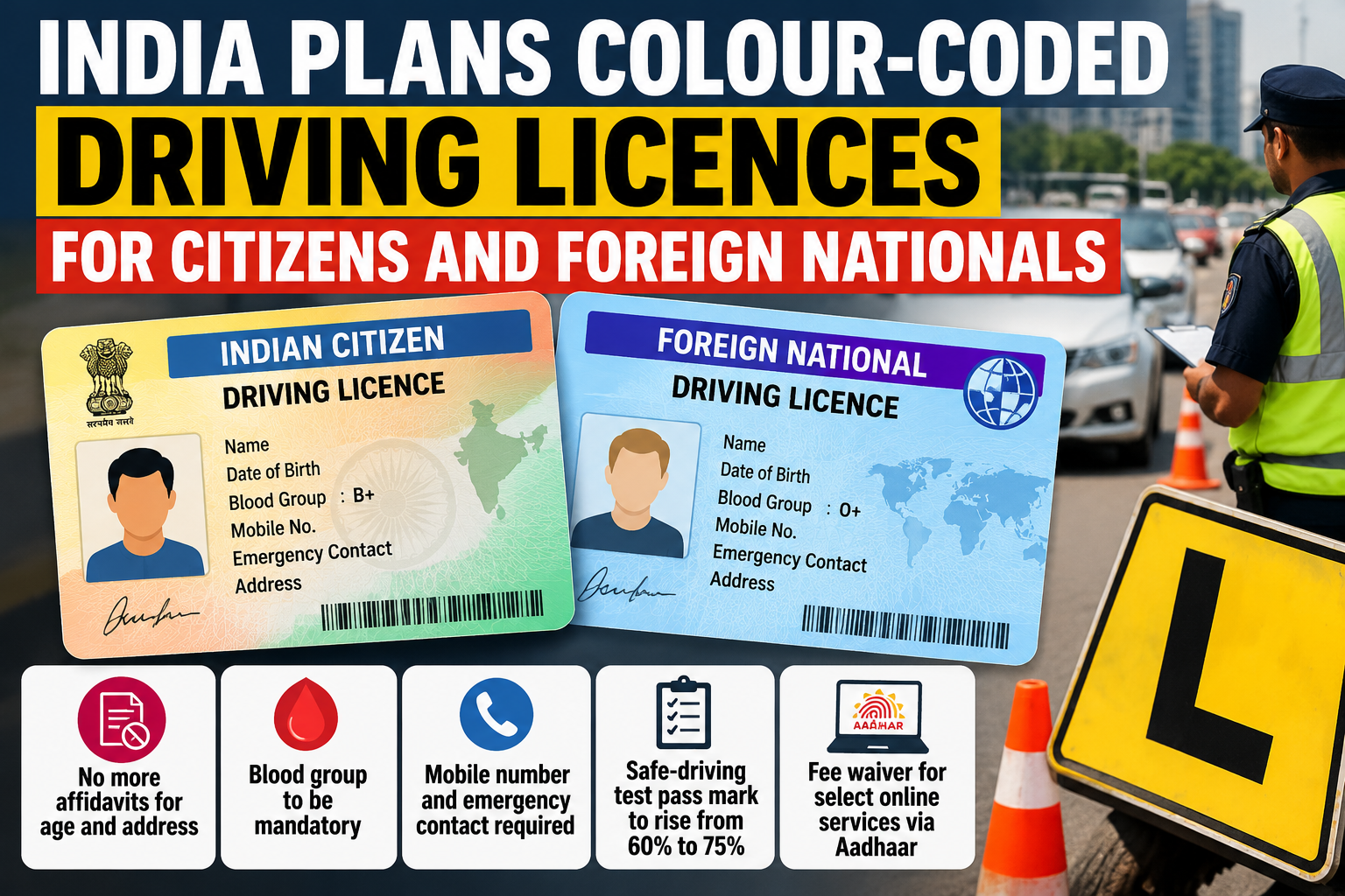 India’s proposed colour-coded driving licences