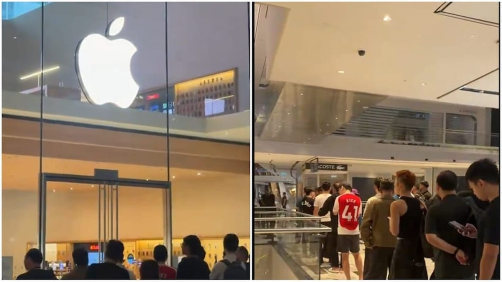 iPhone Duo की पहली सेल पर स्टोर के बाहर भीड़