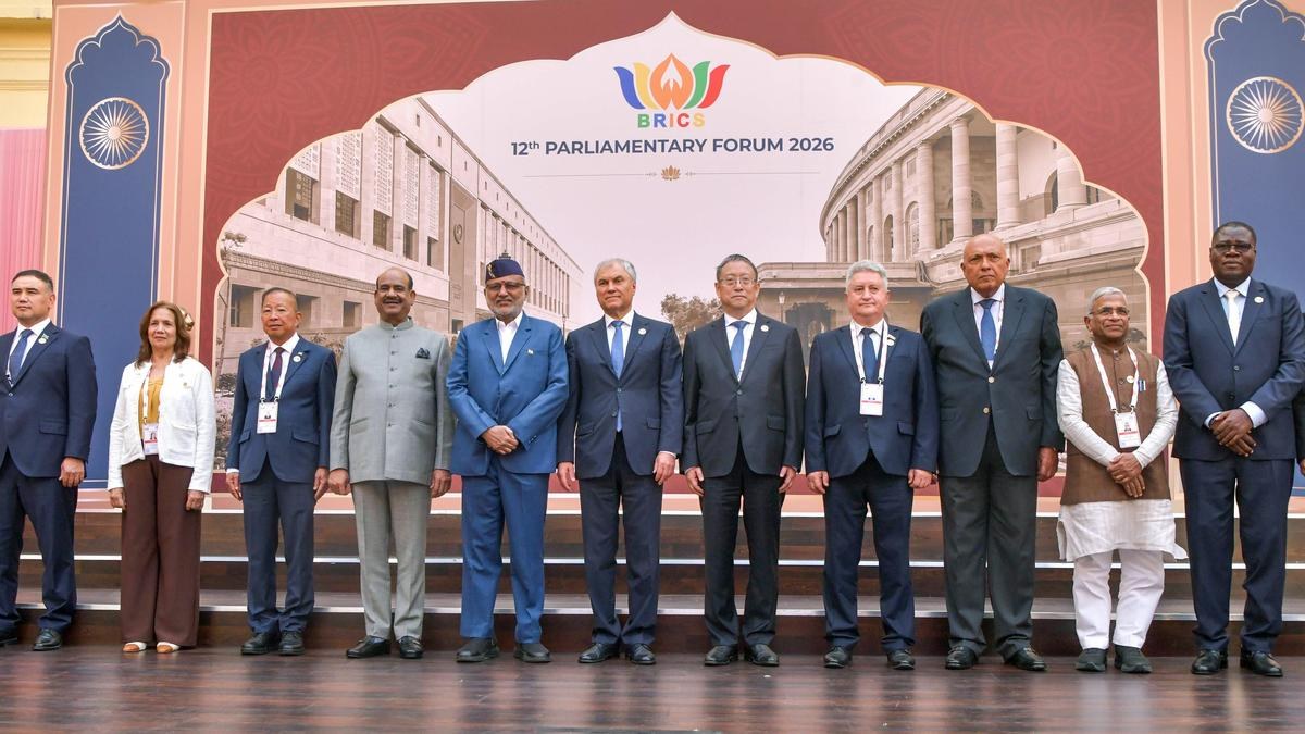 Vice-President C. P. Radhakrishnan poses for a group photograph .