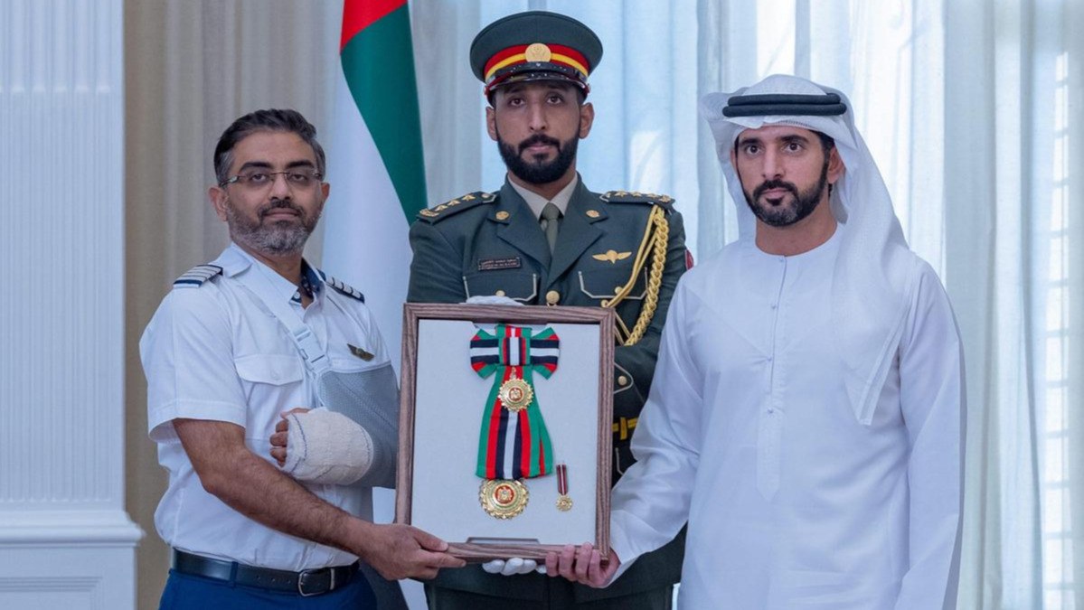 UAE Deputy Prime Minister honour Indian pilot Smit Machchhar .